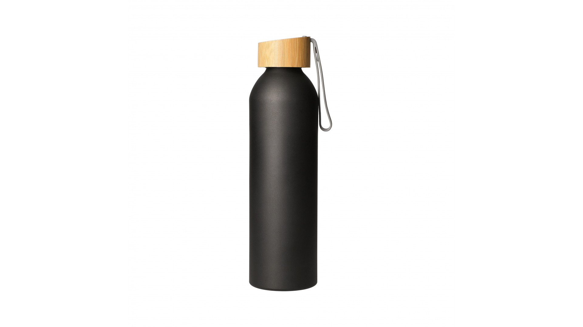 Highlander Aluminium-Trinkflasche 1 Liter – Schwarz, Auslaufsicher Mit Karabiner