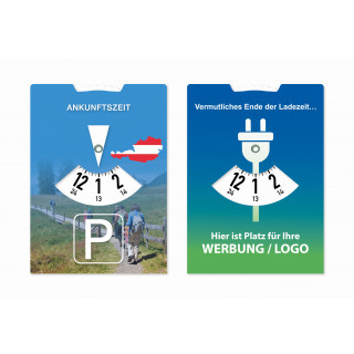 Park- und Ladescheibe für E-Autos Österreich 110 x 150 mm