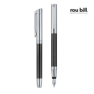 roubill Carbon Line Füllhalter, silber, schwarz