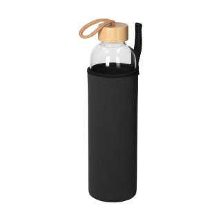 Glasflasche mit Hülle "Bamboo" 1,0 l, transparent