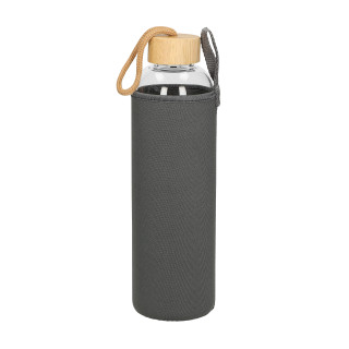 Glasflasche mit Hülle "Bamboo" 1,0 l, transparent