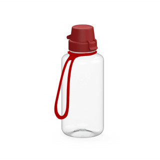 Trinkflasche "School", 700 ml, inkl. Strap, transparent, rot