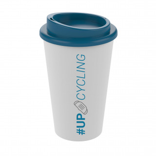 Kaffeebecher "Premium", upcycling, weiß, ocean