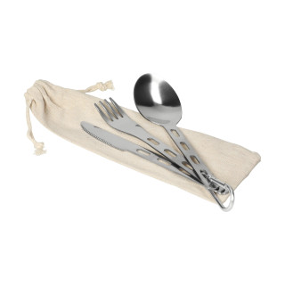 Outdoor-Besteck mit Karabiner "RONA", silber