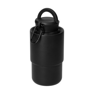 Edelstahlbecher mit Karabiner "Trail", schwarz