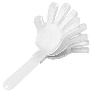 Klapper "Hand", einfarbig, weiß