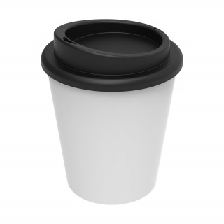 Kaffeebecher "Premium" small, weiß, schwarz