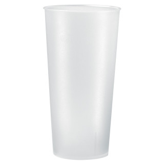 Trinkbecher "Mehrweg" 0,5 l, transparent-milchig