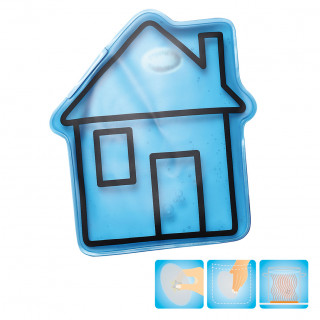 Gel-Wärmekissen "Haus", blau