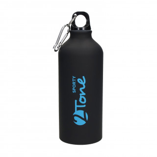 Aluminiumflasche "Sporty-2Tone" schwarz 0,6 l, blau, schwarz