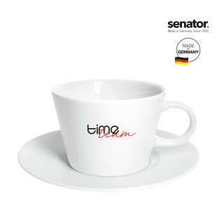 senator Fancy Cafe Set Pozellantasse mit Untertasse, weiß