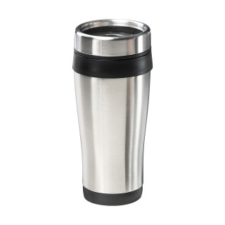 Isolierbecher "Allan", silber, schwarz