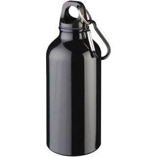 Oregon 400 ml RCS-zertifizierte Trinkflasche aus recyceltem Aluminium mit Karabinerhaken, schwarz
