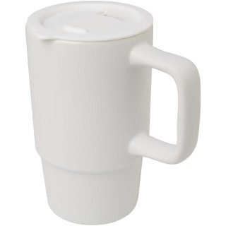 Carter 450 ml Keramiktasse mit Kunststoffdeckel, weiß