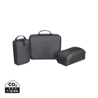 Renew AWARE™ rPET 3-teiliges Packing-Cube-Set, schwarz