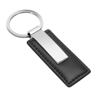Schlüsselanhänger RE98-PERRIS RECTANGULAR, schwarz, silber