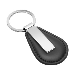 Schlüsselanhänger RE98-PERRIS ROUND, schwarz, silber