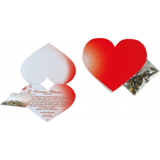 Klappkärtchen Herz, Samen bunte Blumenmischung, 1-4 c Digitaldruck inklusive