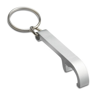Schlüsselanhänger mit Flaschenöffner RE98-NARÓN, 2600 mAh, silber, mattsilber