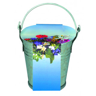 Zink-Eimerchen Blumenstrauß, bunte Blumenmischung, 1-4 c Digitaldruck inklusive