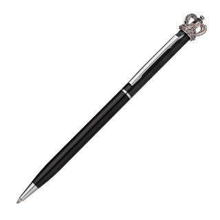 Kugelschreiber aus Metall mit Krone DYLAN, schwarz