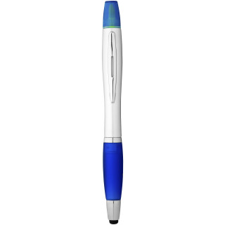 Nash Stylus Kugelschreiber und Marker (schwarze Mine), silber, royalblau