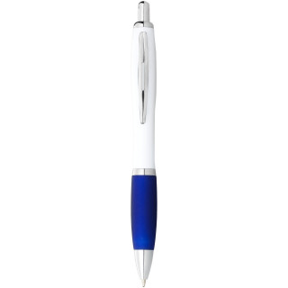 Nash Kugelschreiber weiß mit farbigem Griff (blaue Mine), weiss / royalblau