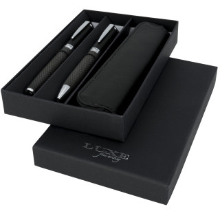 Carbon Duo Kugelschreiberset mit Hülle (schwarze Mine), schwarz