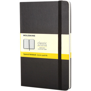 Moleskine Classic Hardcover Notizbuch Taschenformat – kariert, schwarz