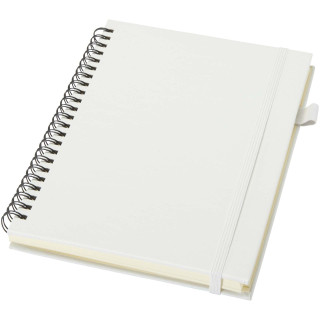 Liss A5 Hardcover Spiralnotizbuch aus recyceltem Kunststoff, weiß