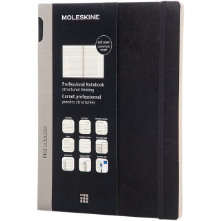 Moleskine Pro Softcover Notizbuch XL – liniert, schwarz