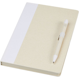 Dairy Dream A5 Notizbuch und Kugelschreiber-Set aus recyceltem Milchkarton, weiss