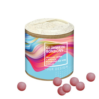 Papier-Werbedose mit Glühweinbonbons (w2p)