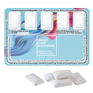 "Smart Card" mit 5 Kaugummi im Blister (w2p)