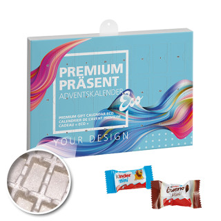 Premium-Präsent-Adventskalender "Eco" mit Kinder Minis Mix (w2p)