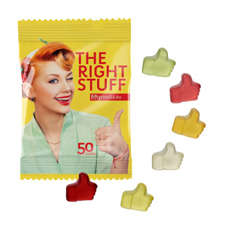 Fruchtgummi 20 g Tüten - Daumen hoch (w2p)