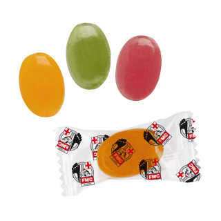 Flowpack mit Fruchtbonbons