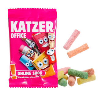 Tütchen mit Mini HITSCHIES Kaubonbons Sauer Mix