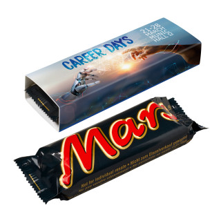 Mars Riegel im Werbeschuber