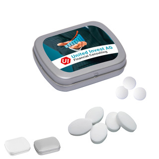 Mini-Klappdose mit Pfefferminzpastillen, 20 g