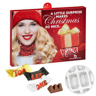 Premium Marken-Adventskalender mit mit Toblerone Mini Mix