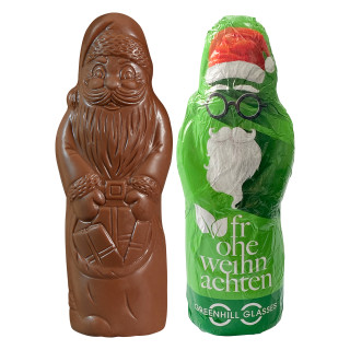 Veganer Maxi-Schoko-Weihnachtsmann mit individuellem Motiv