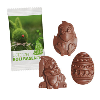 Oster-Schoko-Figuren im Papierflowpack