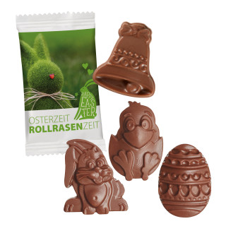 Papierflowpack mit Oster-Schoko-Figuren