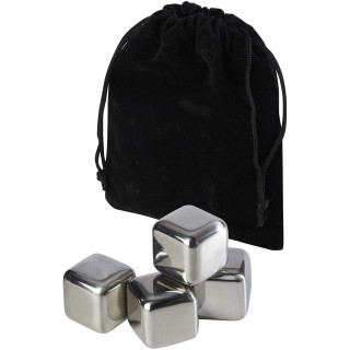Froz Eiswürfel Set aus Edelstahl, schwarz / silber