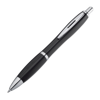 Kunststoffkugelschreiber vollfarbig, schwarz