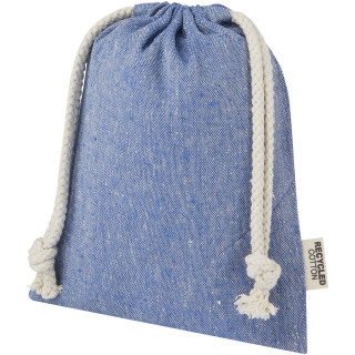 Pheebs 150 g/m² GRS Zuziehbeutel aus Recyclingbaumwolle klein 0,5 l, heather blau