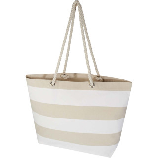Florida 270 g/m² Strandtragetasche aus recyceltem GRS-Material, natur / weiss
