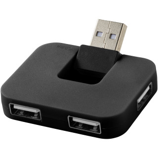 Gaia USB Hub mit 4 Anschlüssen, schwarz