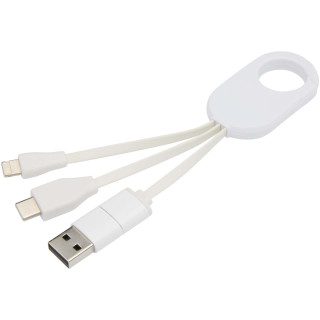 Troop 4-in-1 Ladekabel aus recyceltem Kunststoff, weiss